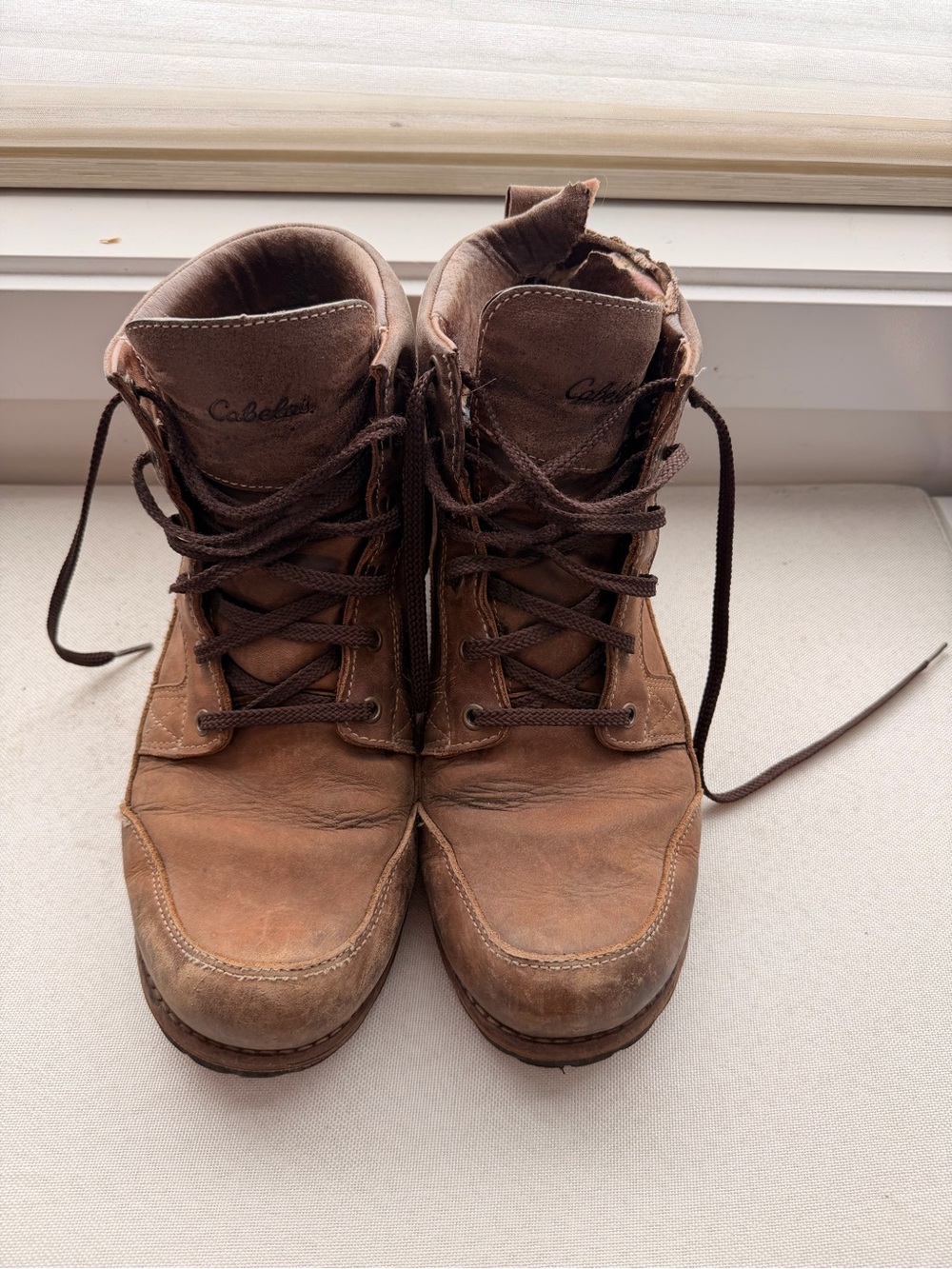 Cabela's Brown Leather Lace-Up Hiking Boots